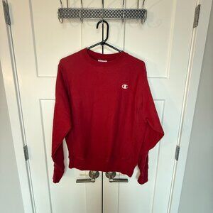 Champion Reverse Weave Men's Sweatshirt Red Crewneck Pullover Size Small Sweater